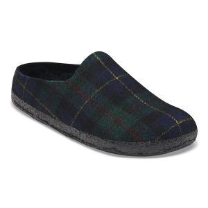 Amsterdam Wrapped Shearling Felt – Green Navy Plaid