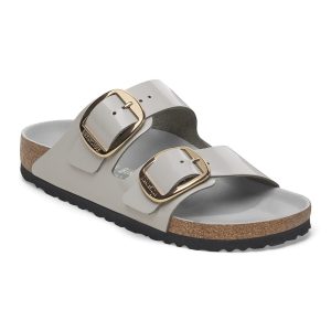 Arizona Big Buckle Natural Leather Patent – High-Shine Stone Coin