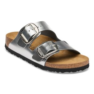 Arizona Big Buckle Natural Leather – Metallic Silver