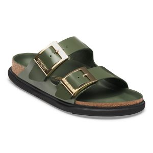 Arizona Droplet Buckle Natural Leather Patent – High-Shine Thyme