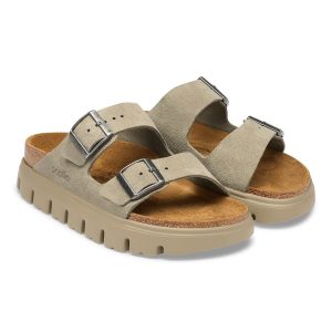 Arizona Platform Suede Leather – Taupe Tonal