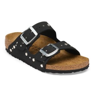 Arizona Rivet Border Kids Birko-Flor Nubuck – Black