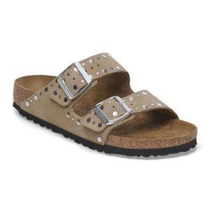 Arizona Rivet Suede Leather – Taupe