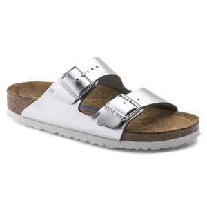 Arizona Soft Footbed Natural Leather – Metallic Silver
