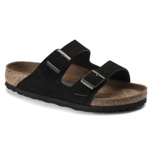 Arizona Soft Footbed Suede Leather – Black
