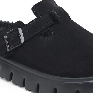 Boston Chunky Shearling Suede Leather – Black