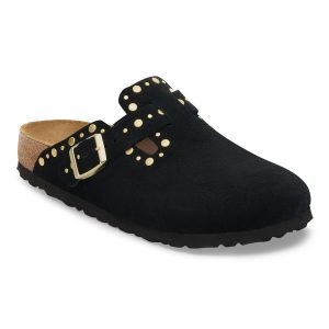 Boston Rivet Suede Leather – Black