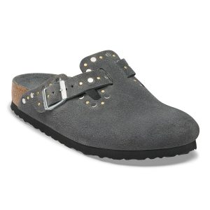 Boston Rivet Suede Leather – Charcoal Tonal FB
