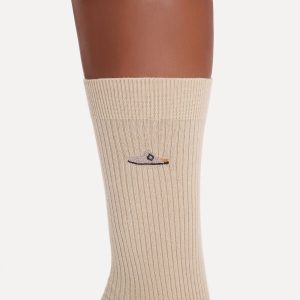 Cotton Ribbed Socks Cotton/Polyamid/Elastane – Oyster