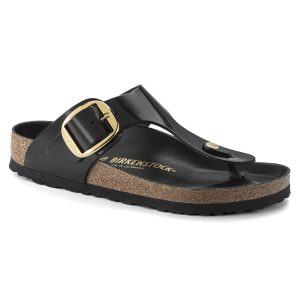 Gizeh Big Buckle Natural Leather Patent – High Shine Black