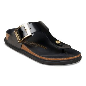 Gizeh Droplet Buckle Natural Leather Patent – High Shine Black