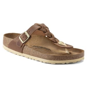 Gizeh Braided Natural Leather Oiled – Cognac