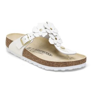 Gizeh Flower Embellishment Natural Leather