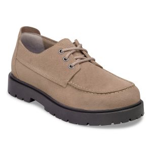 Highwood Moc Lace Low Suede Leather – Gray Taupe