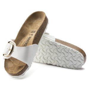 Madrid Big Buckle Birko-Flor verni Patent White