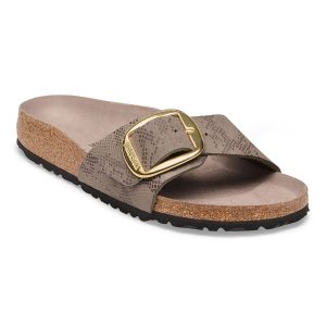Madrid Big Buckle Synthetik – Python Gray Taupe