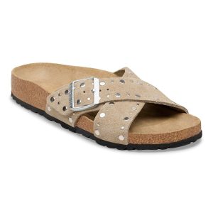 Siena Rivet Suede Leather – Taupe