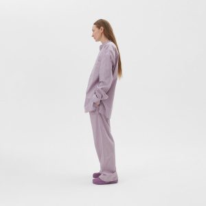 Tekla Long-sleeved Shirt – Mauve Stripes